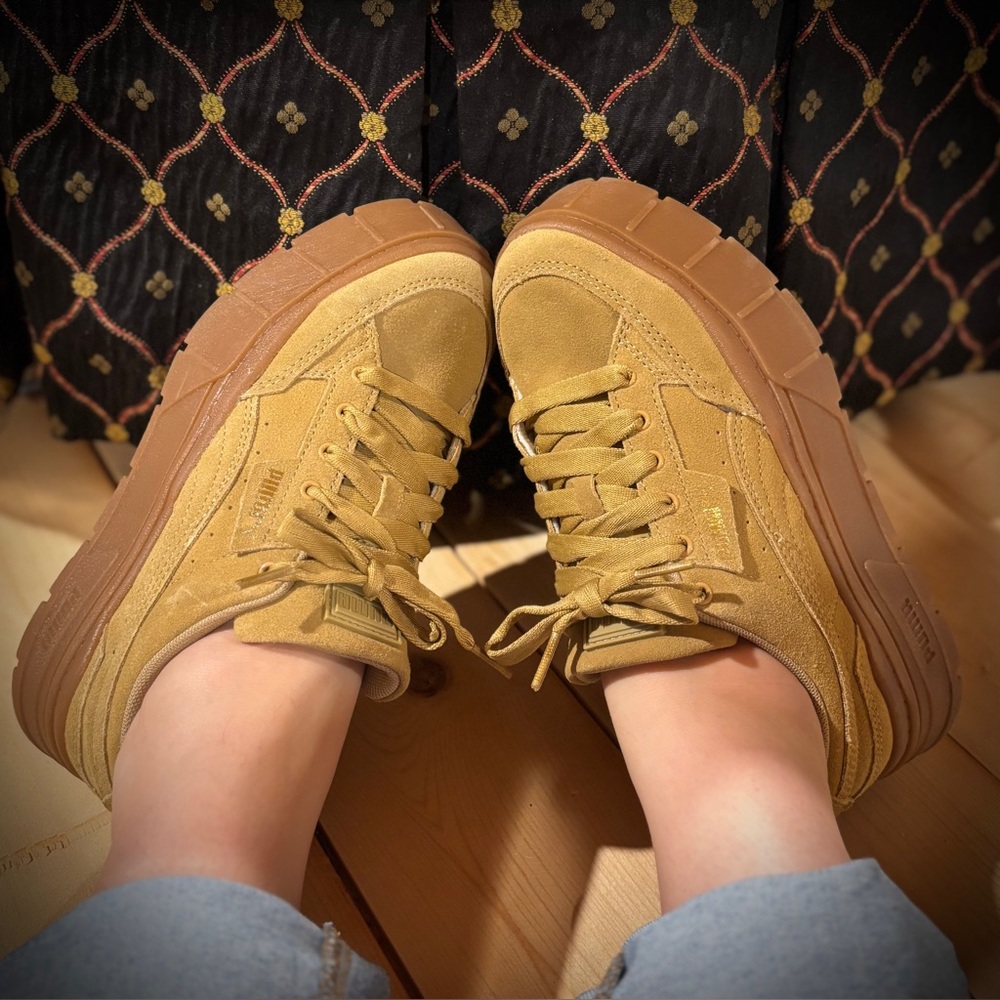 EUC Puma Mayze Stack Suede Platform Sneakers Sz 7.5 - Picture 6 of 17